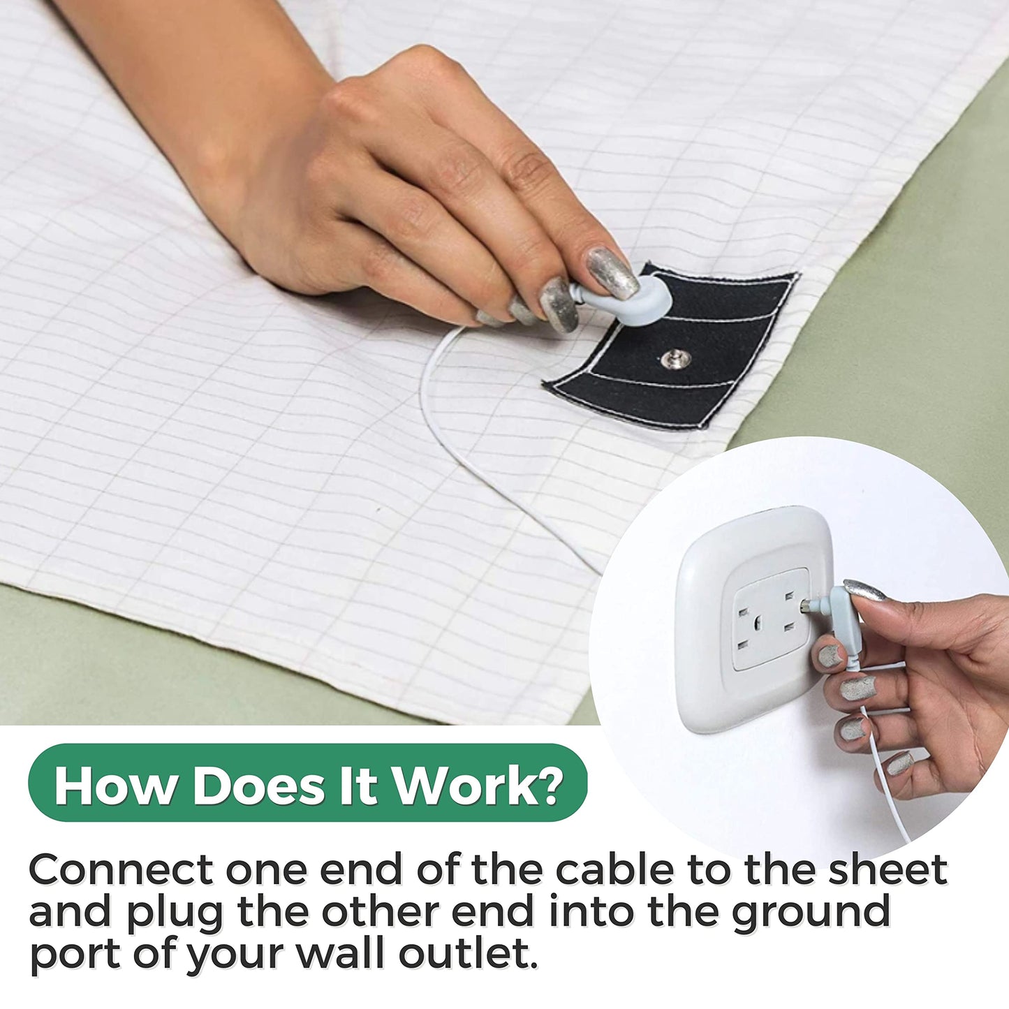 VitaliZEN Full Size Grounding Sheet with Grounding Cords & Wrist Straps Set