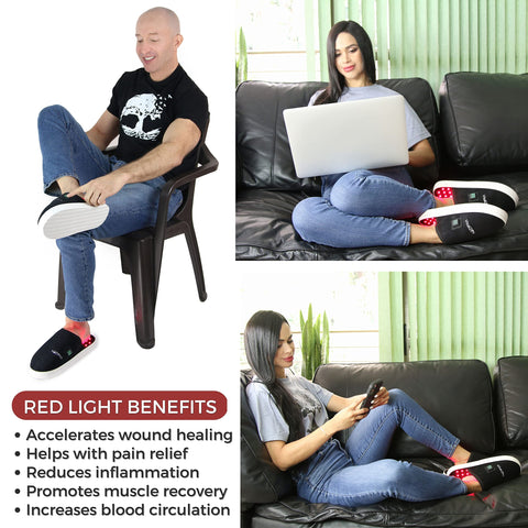 VitaliZEN GlowStep Red Light Therapy Slippers (1 Pair) To Alleviate Muscle & Joint Pain In Your Feet