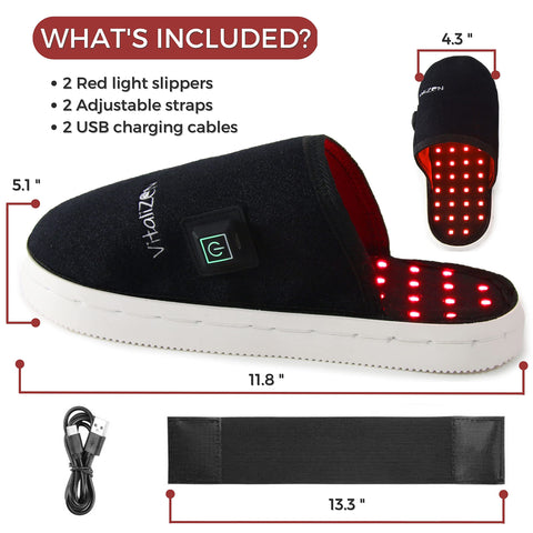 2 Pairs VitaliZEN GlowStep Red Light Therapy Slippers To Alleviate Muscle & Joint Pain In Your Feet