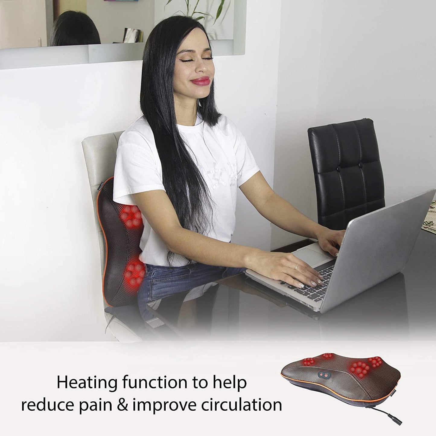 Electric Massage Pillow with Infrared Heating - Pain Relief Massager - VitaliZEN