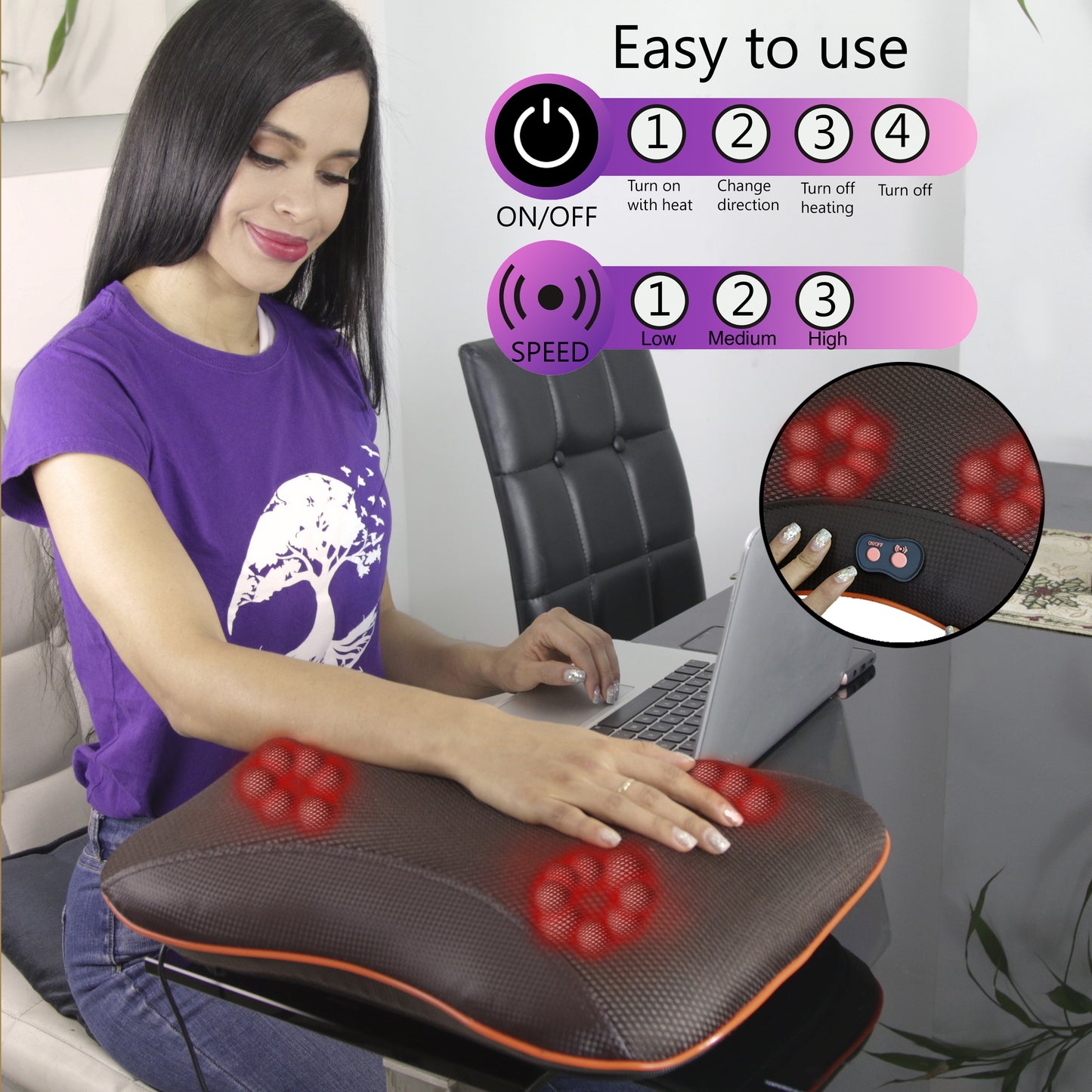 28-Node Electric Massage Pillow